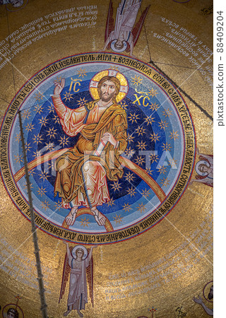 Interior of the Church of Saint Sava, Serbian Orthodox church in Belgrade, Serbia 88409204