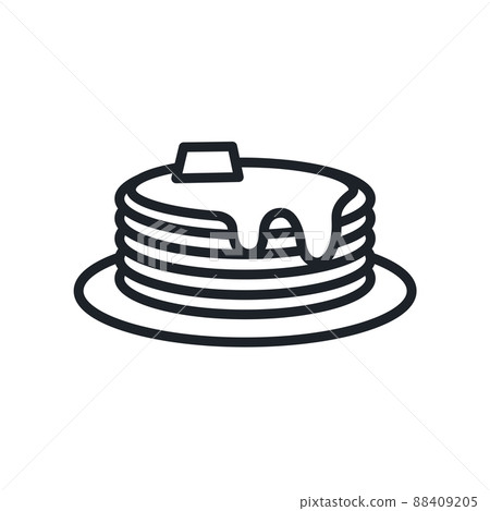 Pancakes icon. Vector isolated bakery line icons 88409205