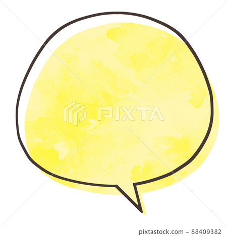 Hand-painted round balloon yellow watercolor Hand-painted round balloon yellow watercolor 88409382