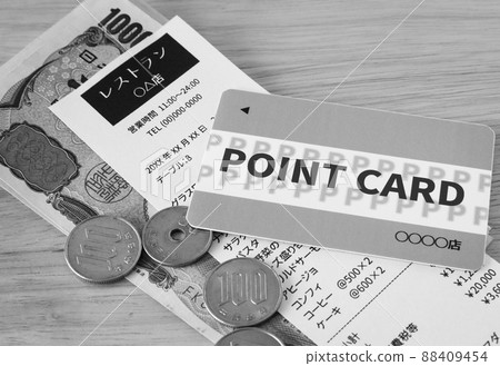 Payment and point card Granting points at restaurants Accounting at restaurant and point card 88409454