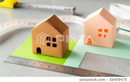 Detached house and measurement Building coverage ratio measurement Deformation land Flagpole land 88409478