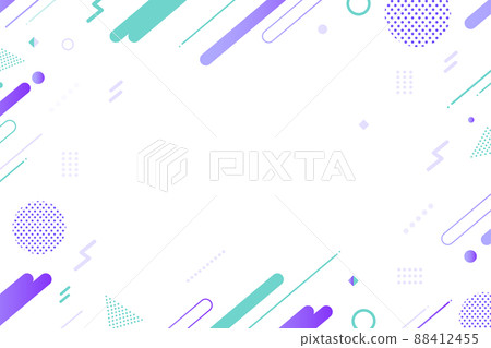 [Purple / Blue] Geometric pattern Background / Memphis frame pattern material 88412455