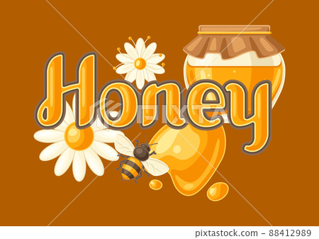 Illustration of honey. Image for food and agricultural industry. Illustration of honey. Image for food and agricultural industry. 88412989