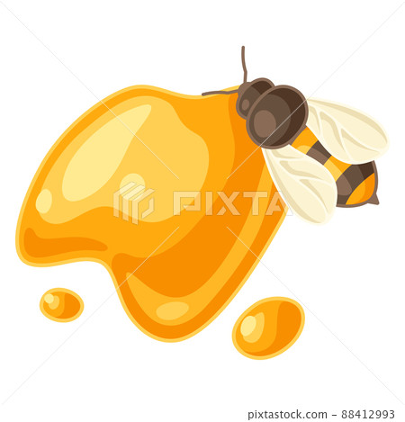 Illustration of honey with bee. Image for food and agricultural industry. Illustration of honey with bee. Image for food and agricultural industry. 88412993