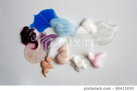 Colorful fluid splashes of various kind abstract background Colorful fluid splashes of various kind abstract background 88413050