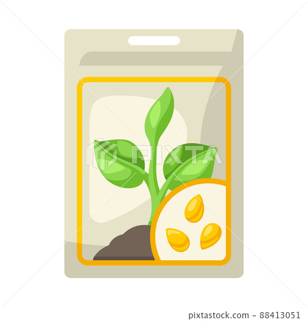 Seed package for sowing. Agricultural planting illustration. 88413051
