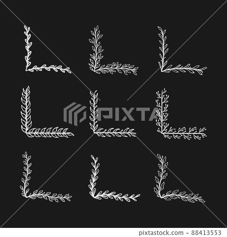 Corner frame drawn in doodle style A set of frames hand draw Vector illustration Corner frame drawn in doodle style A set of frames hand draw Vector illustration 88413553