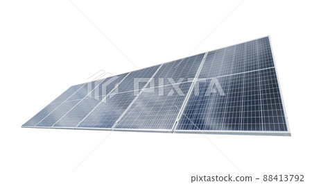 Solar module panels with green grass isolated on white background Solar module panels with green grass isolated on white background 88413792