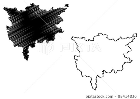 Ludwigsburg district (Federal Republic of Germany, rural district, Baden-Wurttemberg State) map vector illustration, scribble sketch Landkreis Ludwigsburg map 88414836