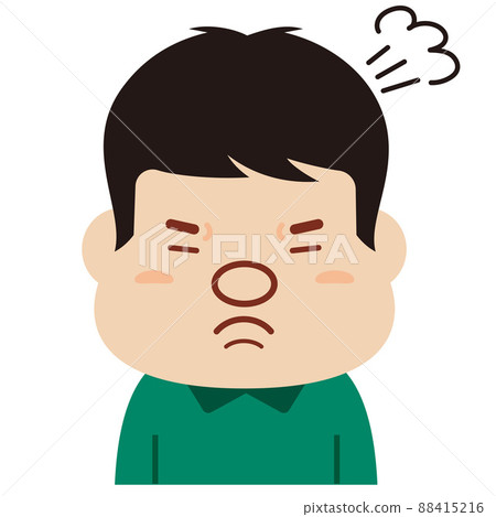 Boy's facial expression: anger - Stock Illustration [88415216] - PIXTA