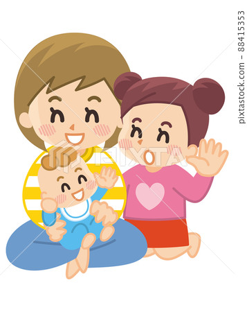 Young women and children childcare 88415353