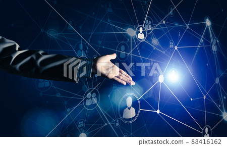 Presenting modern wireless technologies as means of communucation and networking on dark background Presenting modern wireless technologies as means of communucation and networking on dark background 88416162