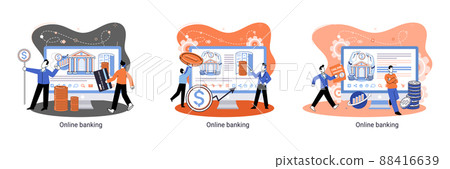 Online banking platform, remote bank service, online transaction system concept for mobile payment 88416639