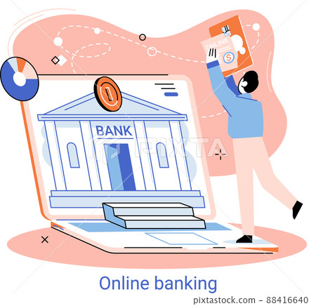 Online banking platform, remote bank service, online transaction system concept for mobile payment 88416640