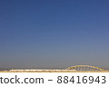 Romancecar VSE crossing the Tama River in the morning 88416943