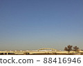 Romancecar EXEα crossing the Tama River in the morning 88416946