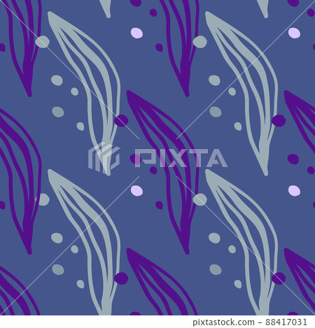 Abstract linear leaves tropical seamless pattern. Rainforest line background. Abstract linear leaves tropical seamless pattern. Rainforest line background. 88417031