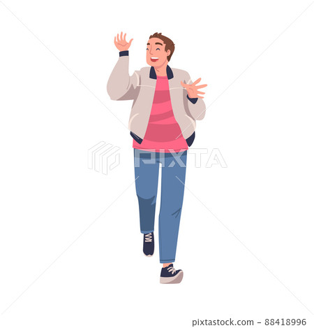 Man Character Telling Funny Story and Joke Laughing Out Loud and Having Fun Vector Illustration Man Character Telling Funny Story and Joke Laughing Out Loud and Having Fun Vector Illustration 88418996