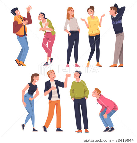 People Character Telling Funny Story and Joke Laughing Out Loud and Having Fun Vector Set People Character Telling Funny Story and Joke Laughing Out Loud and Having Fun Vector Set 88419044