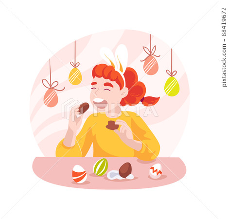 Chocolate eggs isolated cartoon vector illustration. Chocolate eggs isolated cartoon vector illustration. 88419672