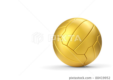 Gold soccer or football ball isolated on white background. 3d rendering of sport accessories for team playing 88419952