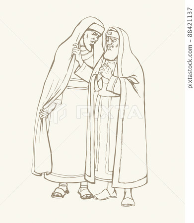 Old Pharisee Priest. Vector drawing 88421137