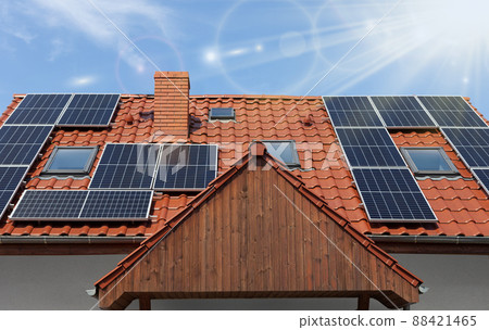 House with Solar Panels on the Roof. House with Solar Panels on the Roof. 88421465