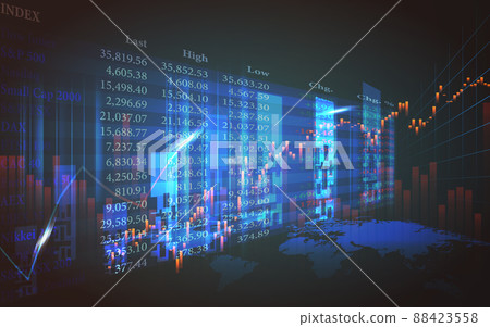 Stock market or forex trading graph in futuristic concept, Abstract global finance background. Stock market or forex trading graph in futuristic concept, Abstract global finance background. 88423558