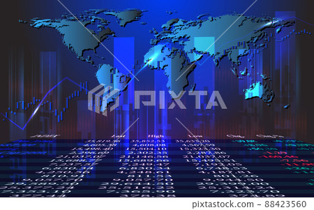 Stock market or forex trading graph in futuristic concept, Abstract global finance background, Stock market or forex trading graph in futuristic concept, Abstract global finance background, 88423560