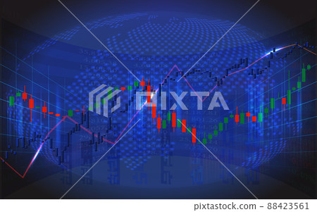 Stock market or forex trading graph in futuristic concept, Abstract global finance background, vector illustration Stock market or forex trading graph in futuristic concept, Abstract global finance background, vector illustration 88423561