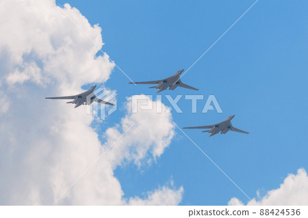 Russian Air Force Tupolev Tu-160M Blackjack formation flight Russian Air Force Tupolev Tu-160M Blackjack formation flight 88424536