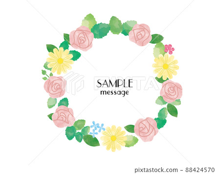 Rose and marguerite flower wreath Rose and marguerite flower wreath 88424570