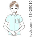 護士（醫務人員）鞠躬的插圖素材（上半身） 88425010