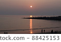 Sunset at Seonnyeobawi Beach and Eulwangni Beach in Yeongjongdo Island 88425153