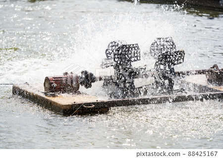 Aquaculture aeration water wheel 88425167