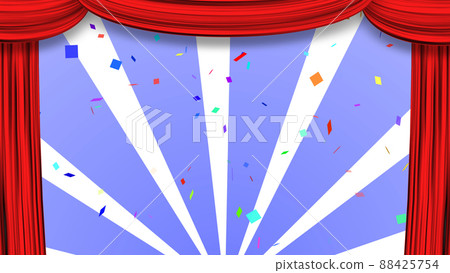 Stage curtains and rotating backgrounds and confetti Stage curtains and rotating backgrounds and confetti 88425754
