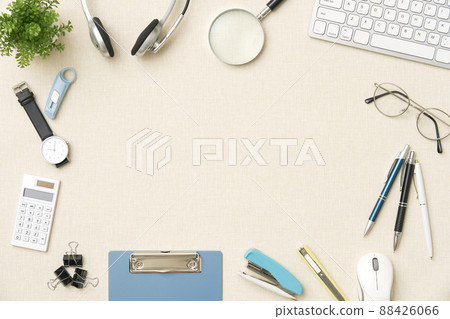 Desk unmanned bird's-eye view copy space 88426066
