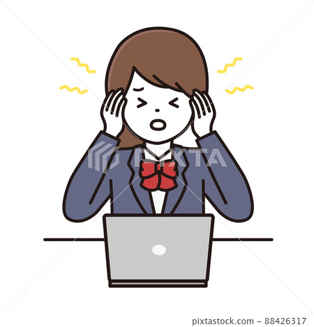 Student Female High School Student Tinnitus Computer Headache 88426317