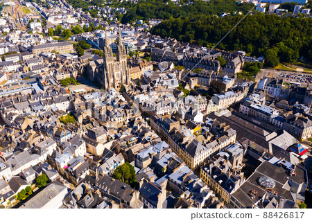 View from drone of french city Quimper 88426817