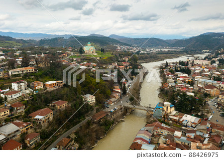 View from drone of Georgian town Kutaisi View from drone of Georgian town Kutaisi 88426975
