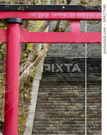 Torii and stone steps of the shrine Torii and stone steps of the shrine 88427346