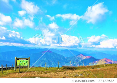 Scenery of Mt. Ibuki and the summit Scenery of Mt. Ibuki and the summit 88428682