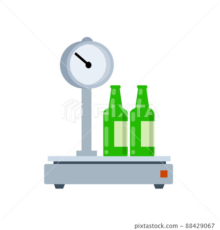 Bottles on scales. Shopping at grocery Bottles on scales. Shopping at grocery 88429067