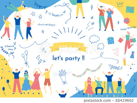 A collection of materials that are easy to use for exciting people and parties 88429602