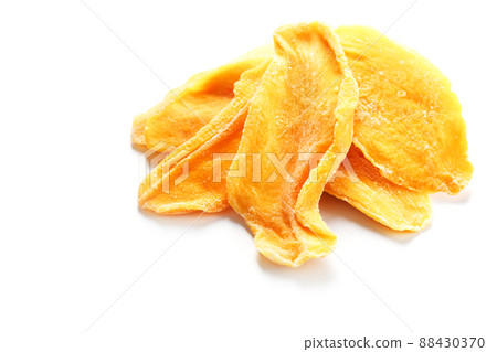 Orange Slices of Dried Sugar Mango Isolated 88430370