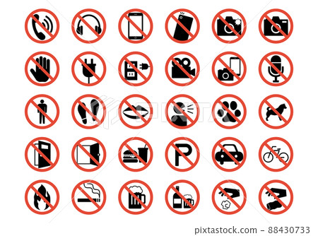 Set of prohibition marks 88430733