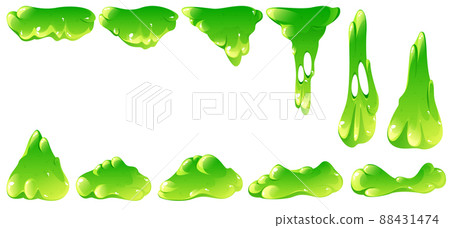 Liquid green slime, mucus drip and falling 88431474