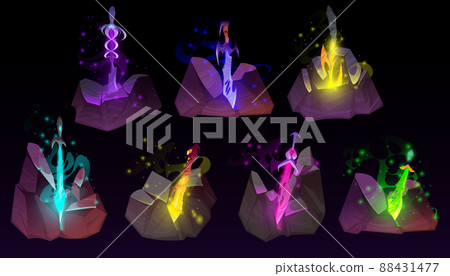 Set of sword in stone Arthur king excalibur weapon 88431477