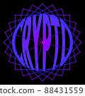 abstract lettering of the crypto logo on a dark background 88431559