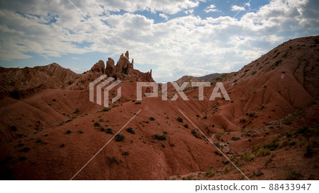 Panorama of Skazka aka Fairytale canyon, Issyk-Kul, Kyrgyzstan 88433947